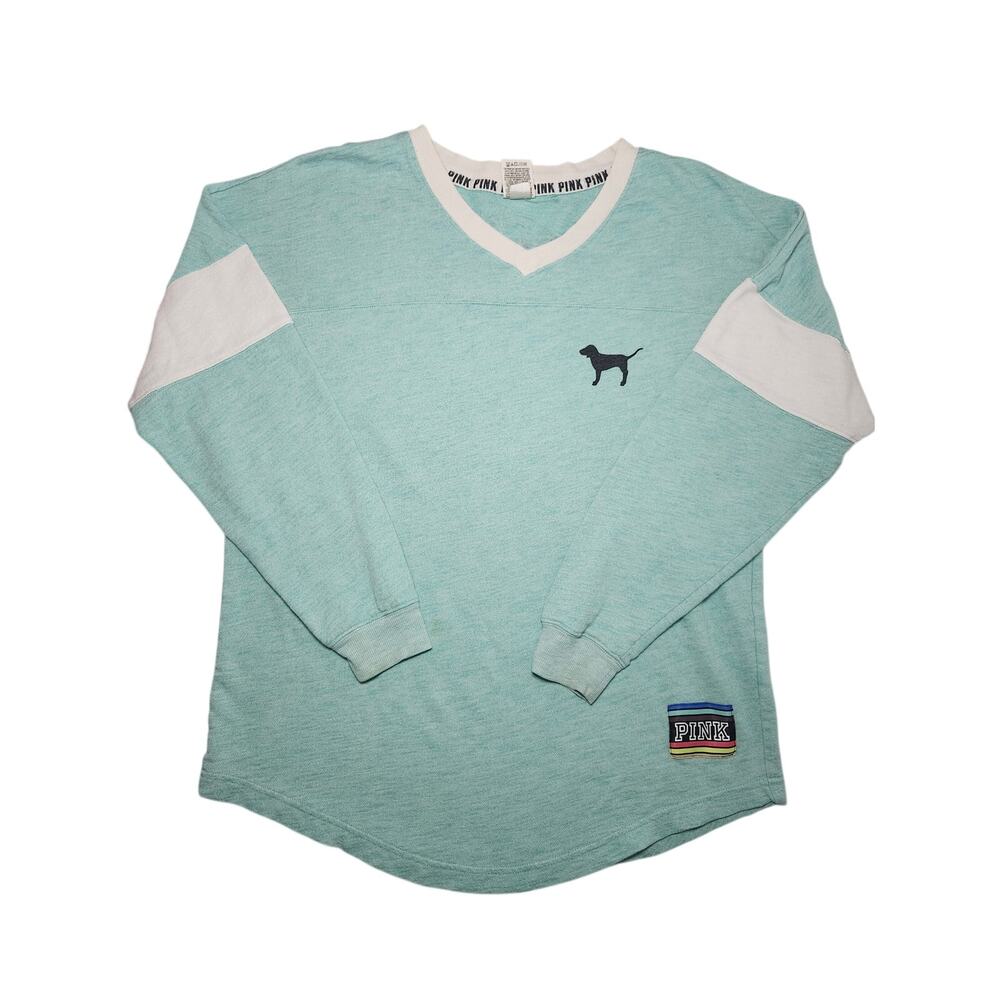 Victoria's Secret PINK Women's Top Teal Sz M Loungewear Pullover
